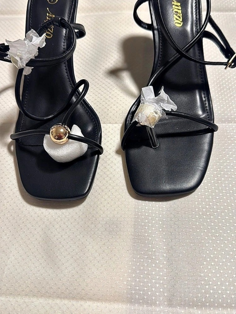 AIUZO Black Strappy Heeled Sandals